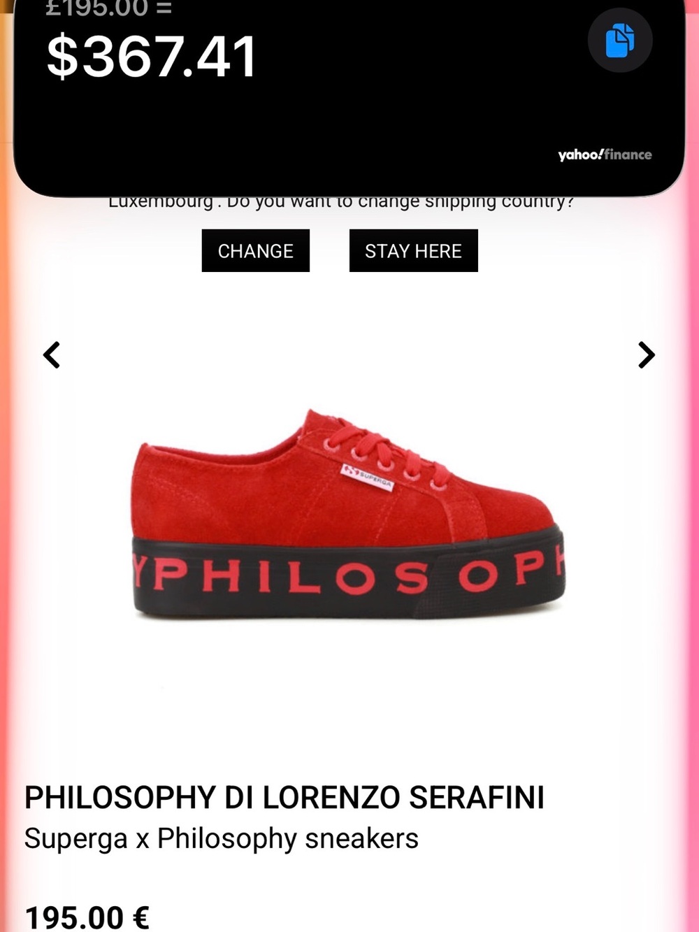 Superga x Philosophy di Lorenzo Serafini Red Suede Platform Sneakers
